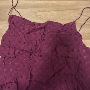 Le Lis Purple Asymmetrical Ruched Camisole Top